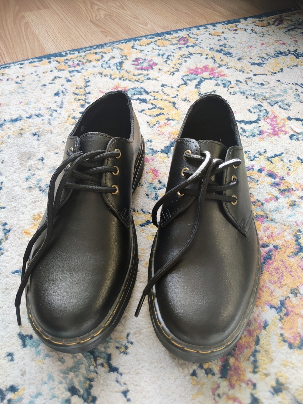 Dr. Martens Black Leather Women's Lace-Up Loafers
